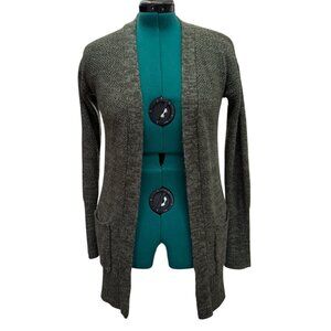 Olive Green SO Cardigan Open Front With Side Lace-Up Design Women's Size XS